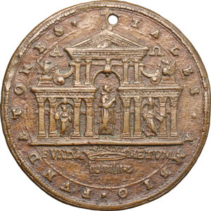 obverse: Paolo V (1605-1621), Camillo Borghese.. Medaglia 1612, per la posa della prima pietra della Chiesa di San Carlo a Roma