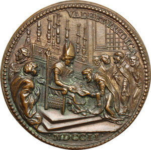 reverse: Clemente XI (1700-1721), Giovanni Francesco Albani. Medaglia annuale, A. II, per la legazione di Tournon in Cina