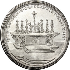 reverse: Clemente XI (1700-1721), Giovanni Francesco Albani. Medaglia annuale, A. VIII, per l altare di San Crescentino