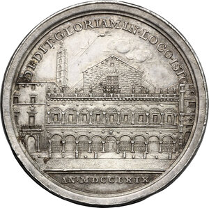 reverse: Clemente XIV (1769-1774), Gian Vincenzo Ganganelli . Medaglia annuale, A. I, per la devozione del pontefice alla basilica dei SS. Apostoli