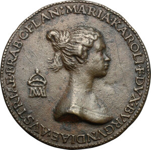 reverse: Massimiliano d Austria (1509-1516) e Maria di Borgogna . Medaglia per le nozze 1477