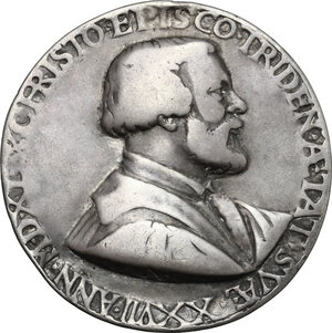 obverse: Cristoforo Madruzzo (1512-1578) Cardinale Principe Vescovo di Trento. Medaglia 1539, per l elezione a vescovo di Trento