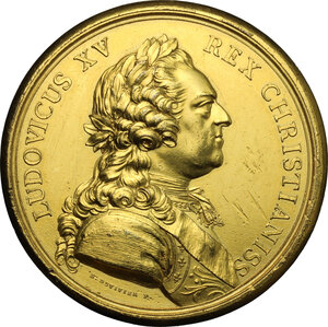 obverse: France.  Louis XV (1715-1774).. Medal 1770 for the marriage of Dauphin Louis XVI with Marie Antoniette