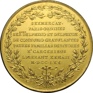 reverse: France.  Louis XV (1715-1774).. Medal 1770 for the marriage of Dauphin Louis XVI with Marie Antoniette