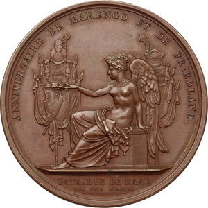 reverse: France.  Eugene Napoleon Beauharnais (1781-1824), Prince of Venice and Vice Roy of Italia. Medal 14 June 1809 to commemorate the battle of Raab and the anniversary of the battles of Marengo and Friedland