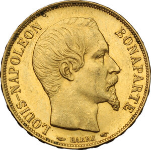 obverse: France.  Second Republic (1848-1852), Louis Napoleon Bonaparte President. 20 francs 1852