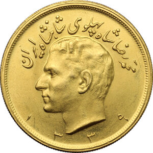 obverse: Iran.  Mohammed Riza Pahlevi (1941-1979).. 5 Pahlevi H. 1339 (1960 AD), Teheran mint