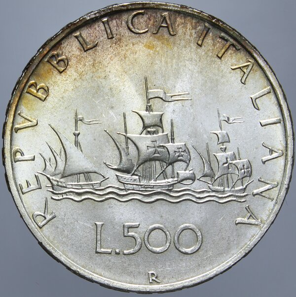 500 LIRE 1960 CARAVELLE AG. 11 GR. FDC en 500 LIRE 1960 CARAVELLE AG. 11 GR. FDC en