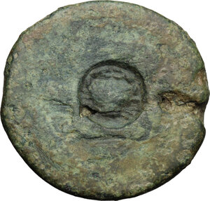 obverse: Akragas. Countermark on earlier AE Hemilitron , c. 405-367 BC