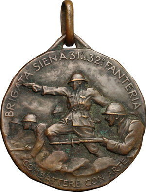 obverse: Brigata Siena 31° e 32° fanteria.. Medaglia 1918