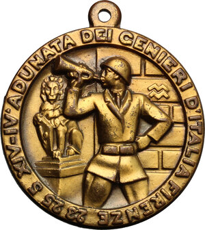 obverse: Associazione Nazionale Arma Genio. Medaglia IV adunata dei genieri d Italia, Firenze  A. XIV