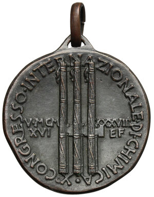 reverse: Medaglia per il X Congresso Nazionale di chimica 1938 (A. XVI)