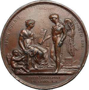 obverse: Repubblica Cisalpina. Secondo periodo (1800-1802).. Medaglia 1802, A. X per la chiusura dei Comizi di Lione