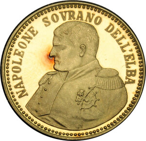 obverse: Napoleone I (1804-1815).. Medaglia realizzata nel 1965 circa dallo Stabilimento Unoaerre di Arezzo, per ricordare il centocinquantesimo anniversario del periodo di soggiorno di Napoleone all Isola d Elba