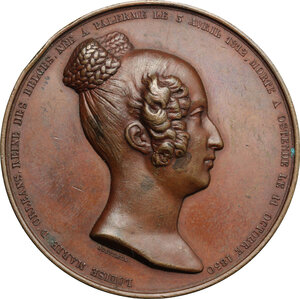 obverse: Belgium.  Louise of Orléans (1812-1850), Queen of the Belgians.. Medal for the death