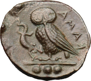 reverse: Kamarina. AE Tetras, c. 420-410 BC