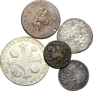 obverse: Italia. Lotto di 3 monete in argento da classificare, una tessera mercantile e una medaglia
