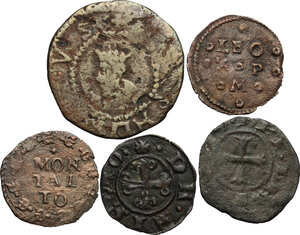 obverse: Lotto di 5 monete di diverse zecche: Ancona, Cagliari, Fermo, Montalto e Montefiascone