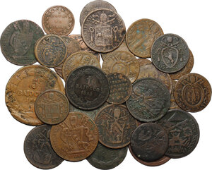 obverse: Lotto di 31 monete di varie date e nominali di ambito pontificio. Notato un baiocco di Sede Vacante. Possibili rarità