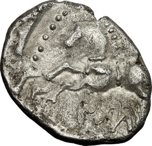 reverse: Central Gaul, Sequani.  Q. Doci Sam. F.. AR Quinarius, c. 100-50 BC