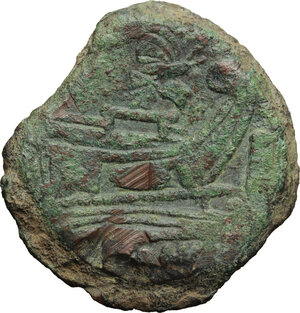 reverse: Butterfly and vine branch series.. AE As, c. 169-158 BC