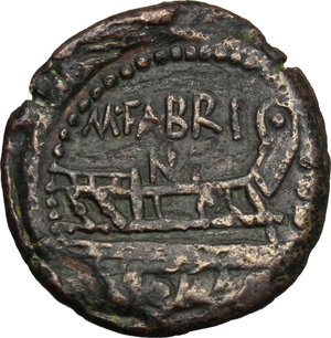 reverse: M. Fabrinius. AE Quadrans, 132 BC