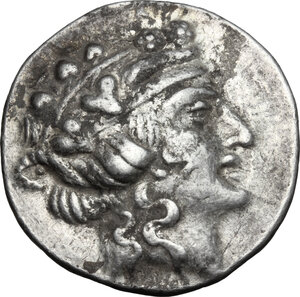 obverse: Celts in Eastern Europe. AR Tetradrachm, imitation of Thasos, after 148 BC