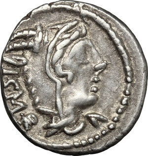 obverse: L. Thorius Balbus.. AR Denarius, 105 BC