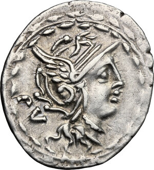 obverse: M. Lucilius Rufus. . AR Denarius, 101 BC