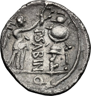 reverse: P. Vettius Sabinus.. AR Quinarius, 99 BC