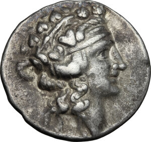 obverse: Celts in Eastern Europe. AR Tetradrachm, imitation of Thasos, after 148 BC