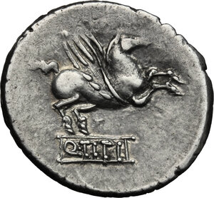 reverse: Q. Titius.. AR Denarius, 90 BC