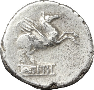 reverse: Q. Titius.. AR Denarius, 90 BC