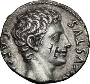 obverse: Augustus (27 BC-14 AD).. AR Denarius, 18 BC