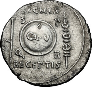 reverse: Augustus (27 BC-14 AD).. AR Denarius, 18 BC