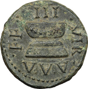 obverse: Augustus (27 B.C - 14 AD).. AE Quadrans, 8 BC