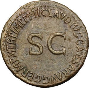 reverse: Germanicus (died 19 AD).. AE As, struck under Claudius, 50-54