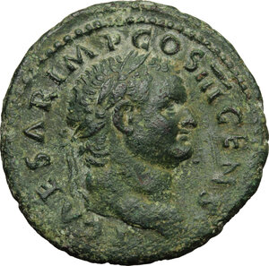 obverse: Titus as Caesar (69-79).. AE As, 74 AD