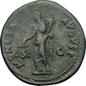 reverse: Domitian (81-96).. AE As, 85 AD