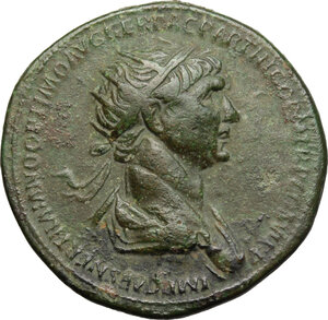 obverse: Trajan (98-117.).. AE Dupondius, 114-117