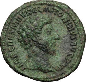 obverse: Marcus Aurelius (161-180).. AE As, 162-163 AD