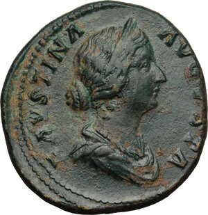 obverse: Faustina II (died 176 AD).. AE Sestertius, Rome mint, c. 161-164 AD