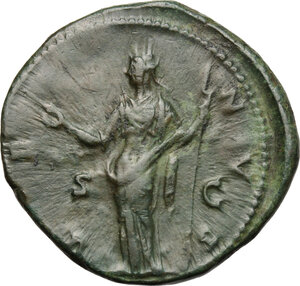 reverse: Lucilla, wife of Lucius Verus (died 183 AD).. AE As, struck under Marcus Aurelius