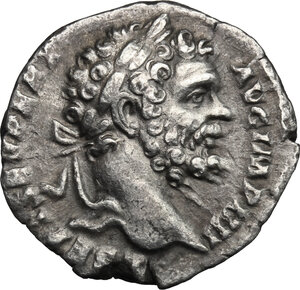 obverse: Septimius Severus (193-211) . AR Denarius, 194-195 AD