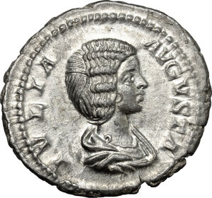 obverse: Julia Domna, wife of Septimius Severus (died 217 AD).. AR Denarius, Rome mint