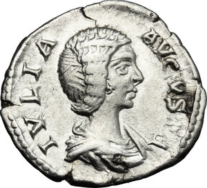 obverse: Julia Domna, wife of Septimius Severus (died 217 AD).. AR Denarius, 196-211 AD