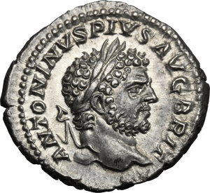 obverse: Caracalla (198-217). AR Denarius, 213 AD