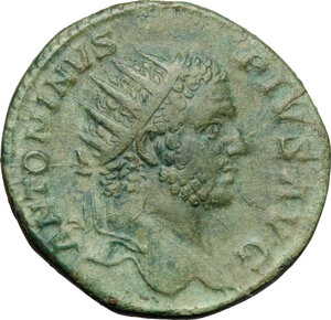 obverse: Caracalla (198-217).. AE Dupondius, 211 AD