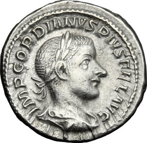 obverse: Gordian III (238-244 AD).. AR Denarius, Rome mint, 240 AD
