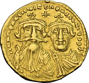 obverse: Heraclius (610-641). AV Solidus, Constantinople mint